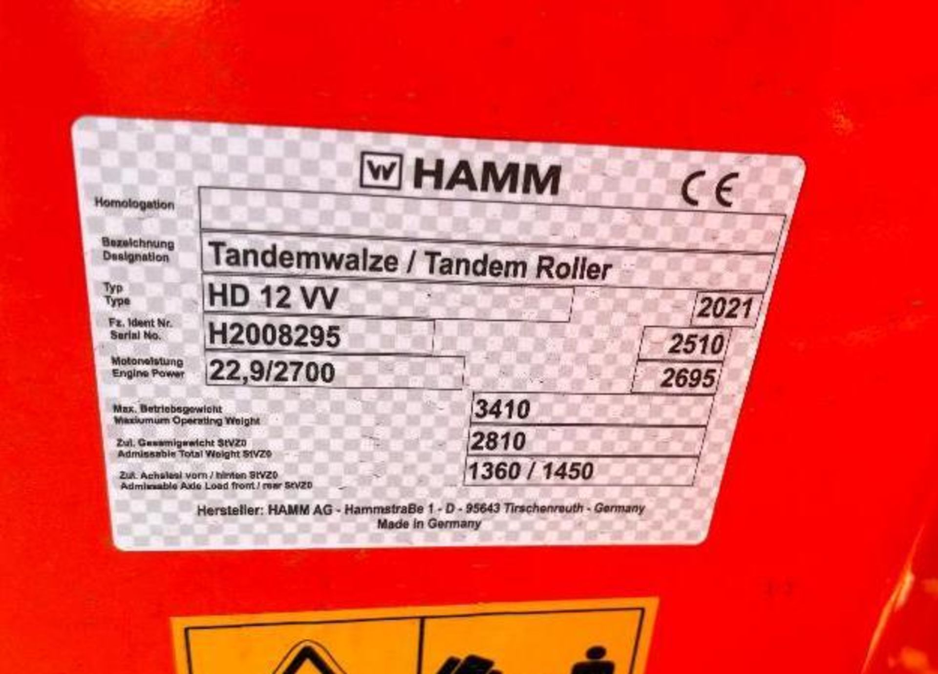 2021 HAMM ROLLER HD-12 - Image 7 of 13