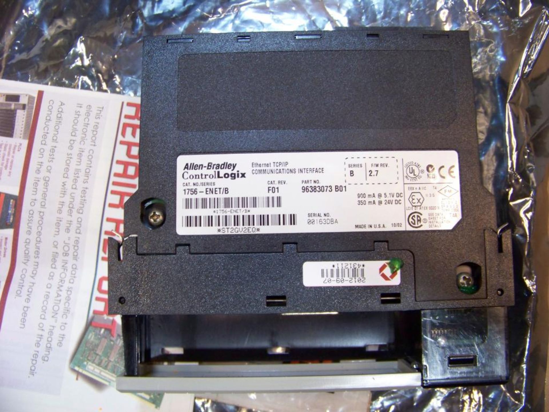 ALLEN BRADLEY 1756-ENET COMMUNICATIONS MODULE, REFURBISHED - Image 2 of 2