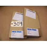 2 HKK CHAIN 40-2R ANSI ROLLER CHAIN, NEW IN BOXES