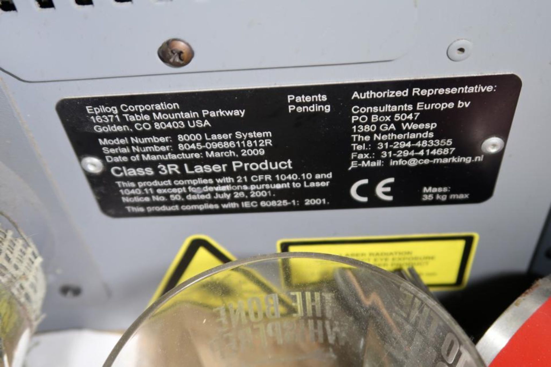 2009 Epilog Mini mdl. 8000 Laser Engraving Machine - Image 4 of 4