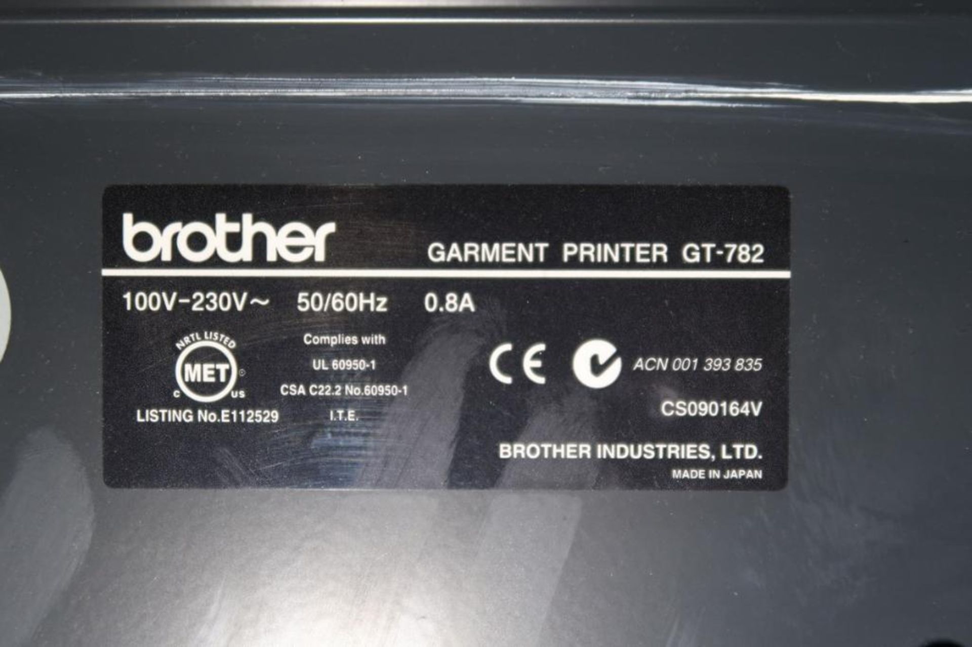 Brother GT-3 Series mdl. GT-7820 Digital Garment Printer - Image 6 of 7
