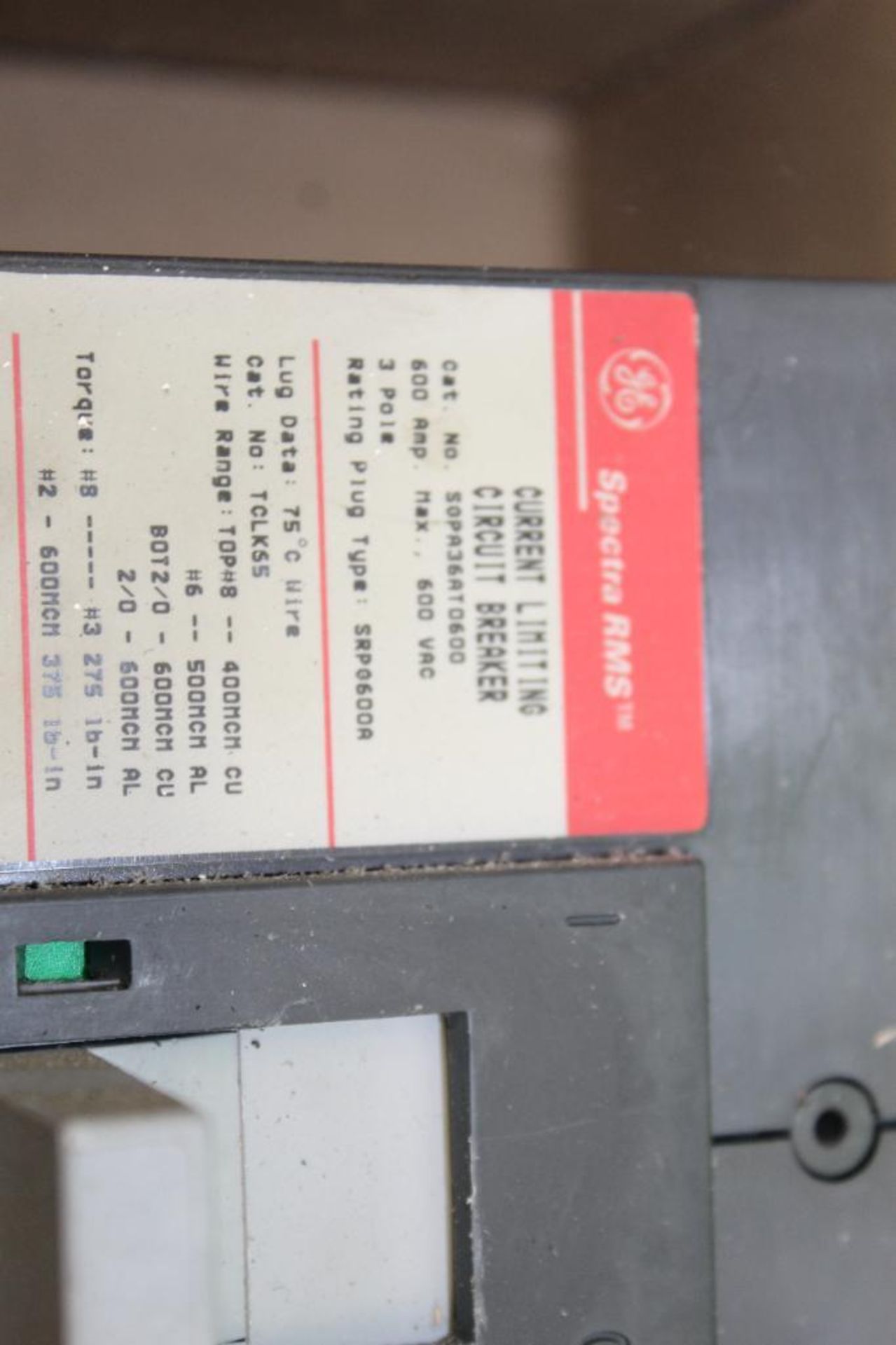 GE Spectra RMS Current Limiting Circuit Breaker - Image 2 of 3