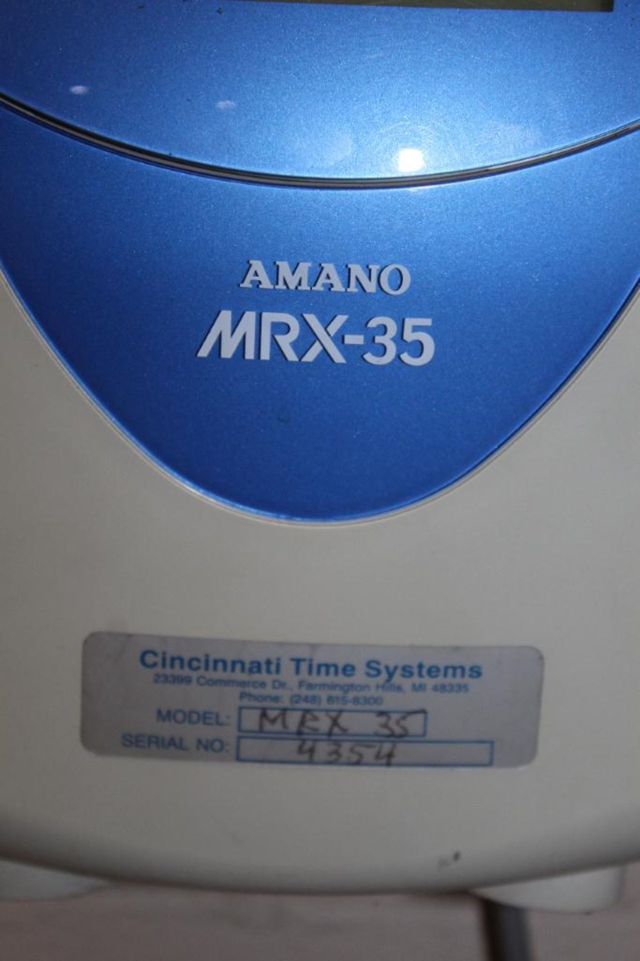 Amano MRX-35 Time Card Machine with Holder and Time Cards - Image 3 of 3