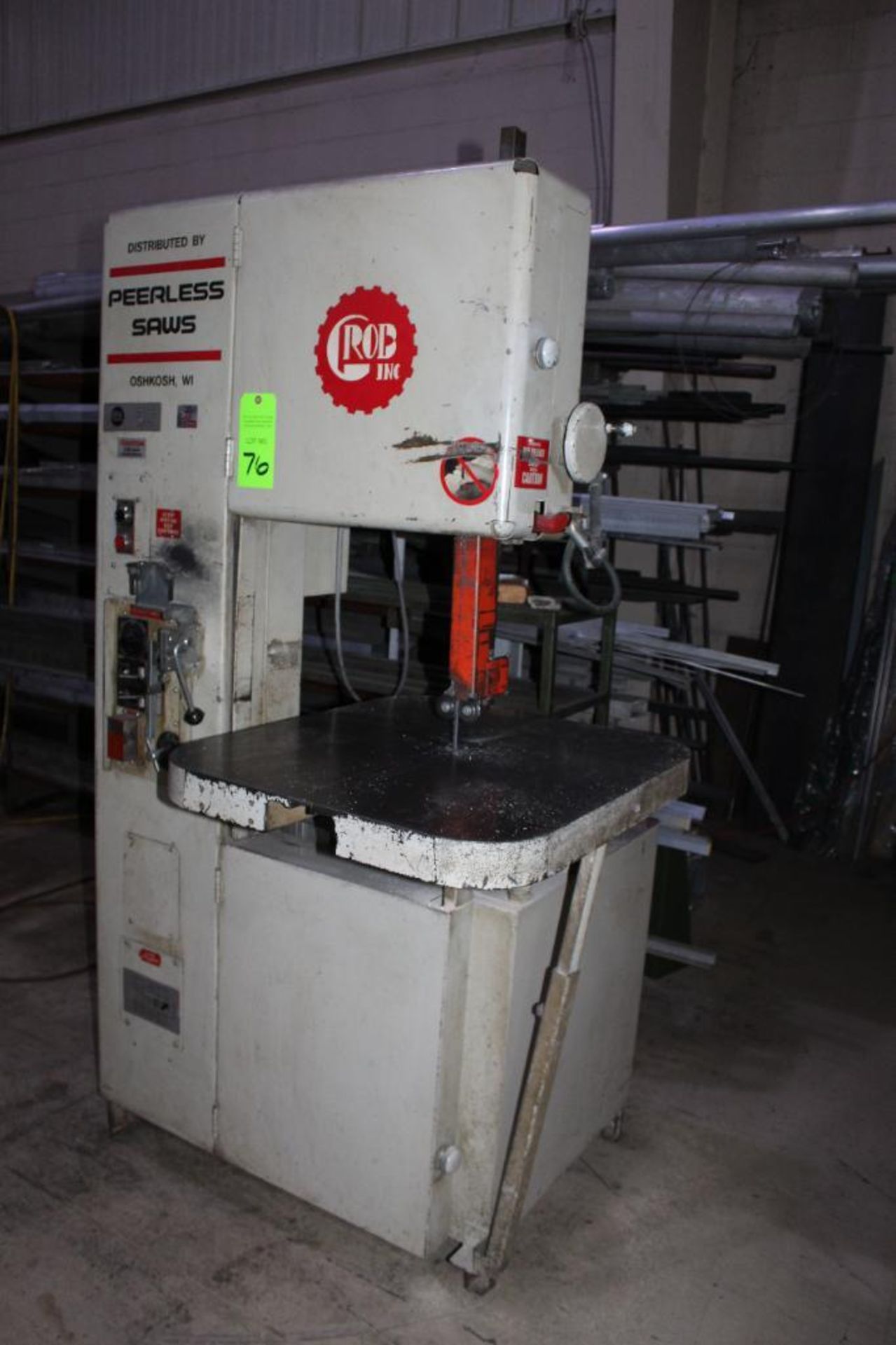 1992 Grob Vertical Band Saw Peerless Model 4V-18 18" Throat with Welder Tilt Table - Image 7 of 14