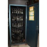 Cabinet with Circular Tool Holder and Assorted Amada Tooling