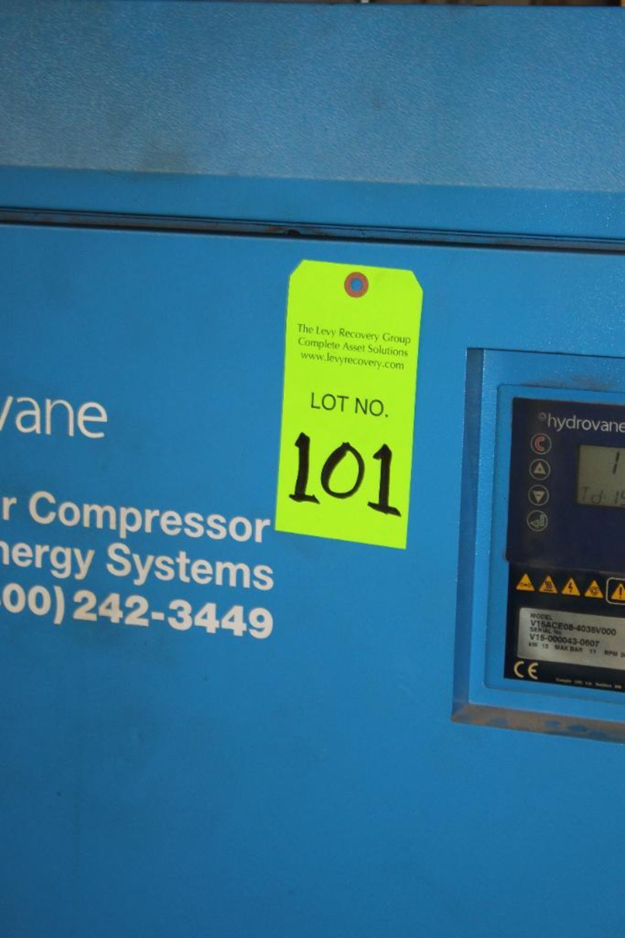 HydroVane Air Compressor Model HV15RS/V15ACE08-4035V000 - Image 2 of 13