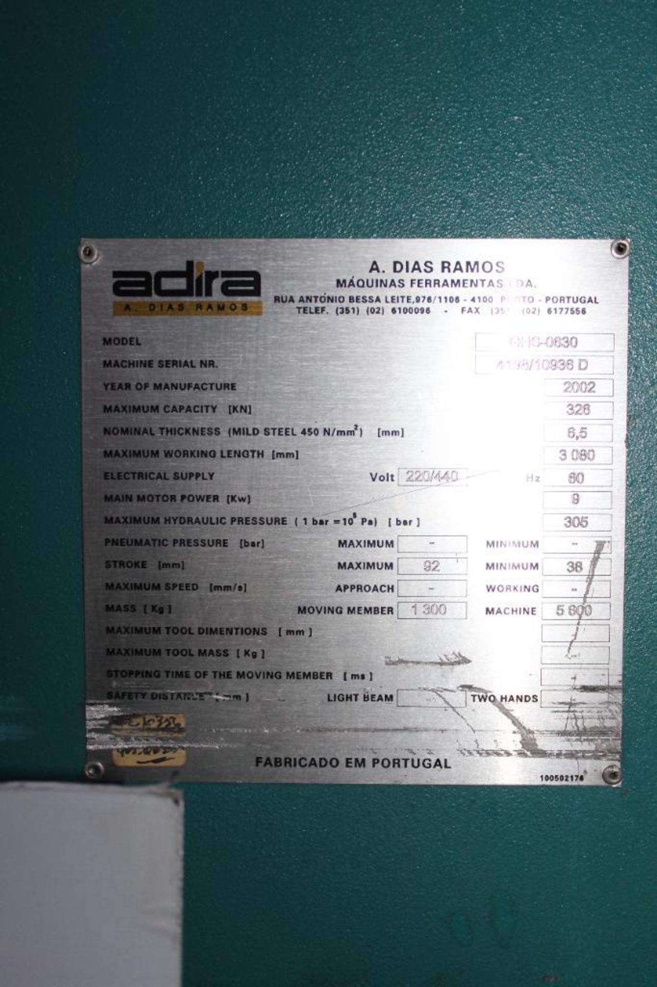 2002 Adira A. Dias Ramos Shearer Model GHS-0630 - Image 9 of 17
