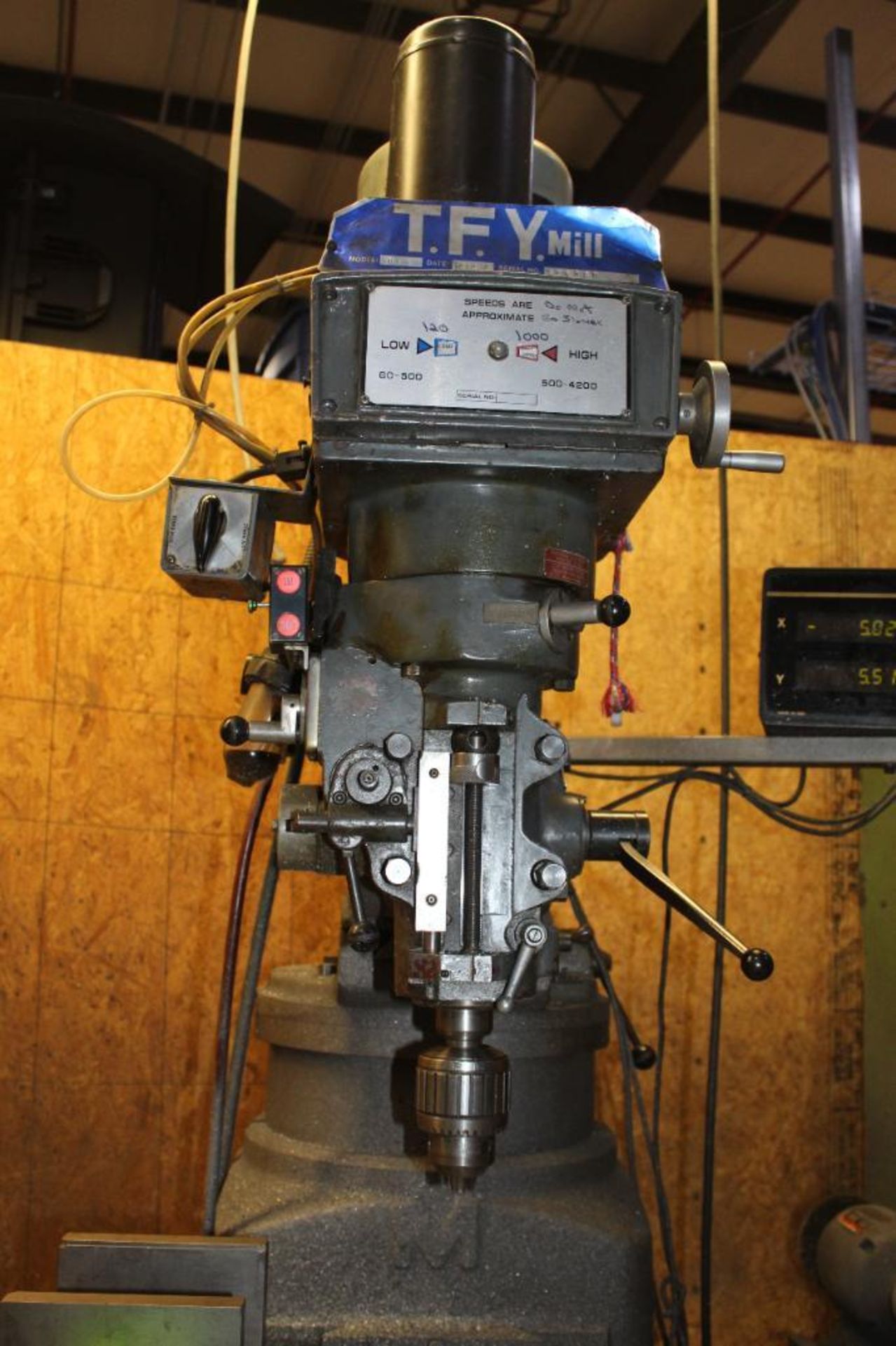 1988 T.F.Y. Lincoln Knee Mill Model 19X9 with 2-Axis Sorgon Digital Readout - Image 4 of 15