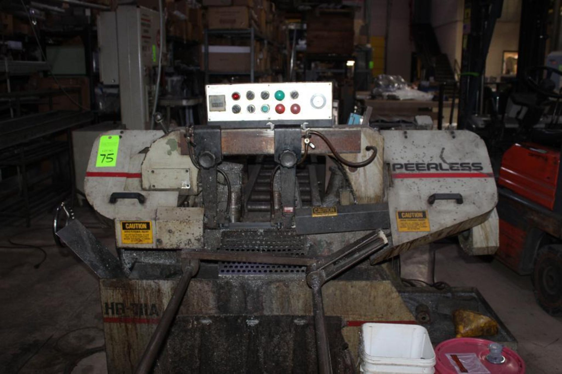 Peerless Horizontal Automatic Cutoff Saw Model HB711A with Autofeed Roller