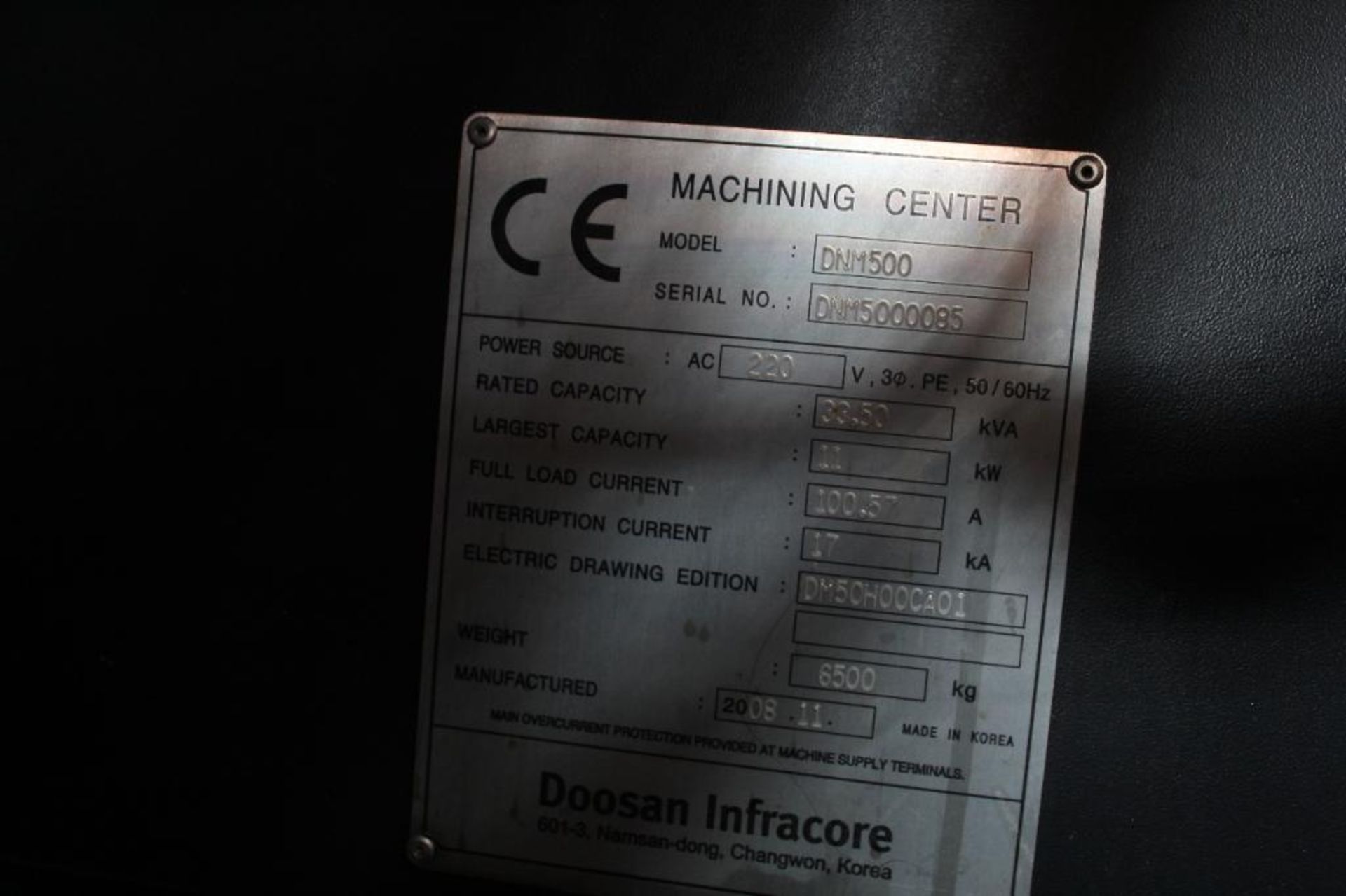 2008 Doosan Model DNM500 Machining Center - Image 10 of 21