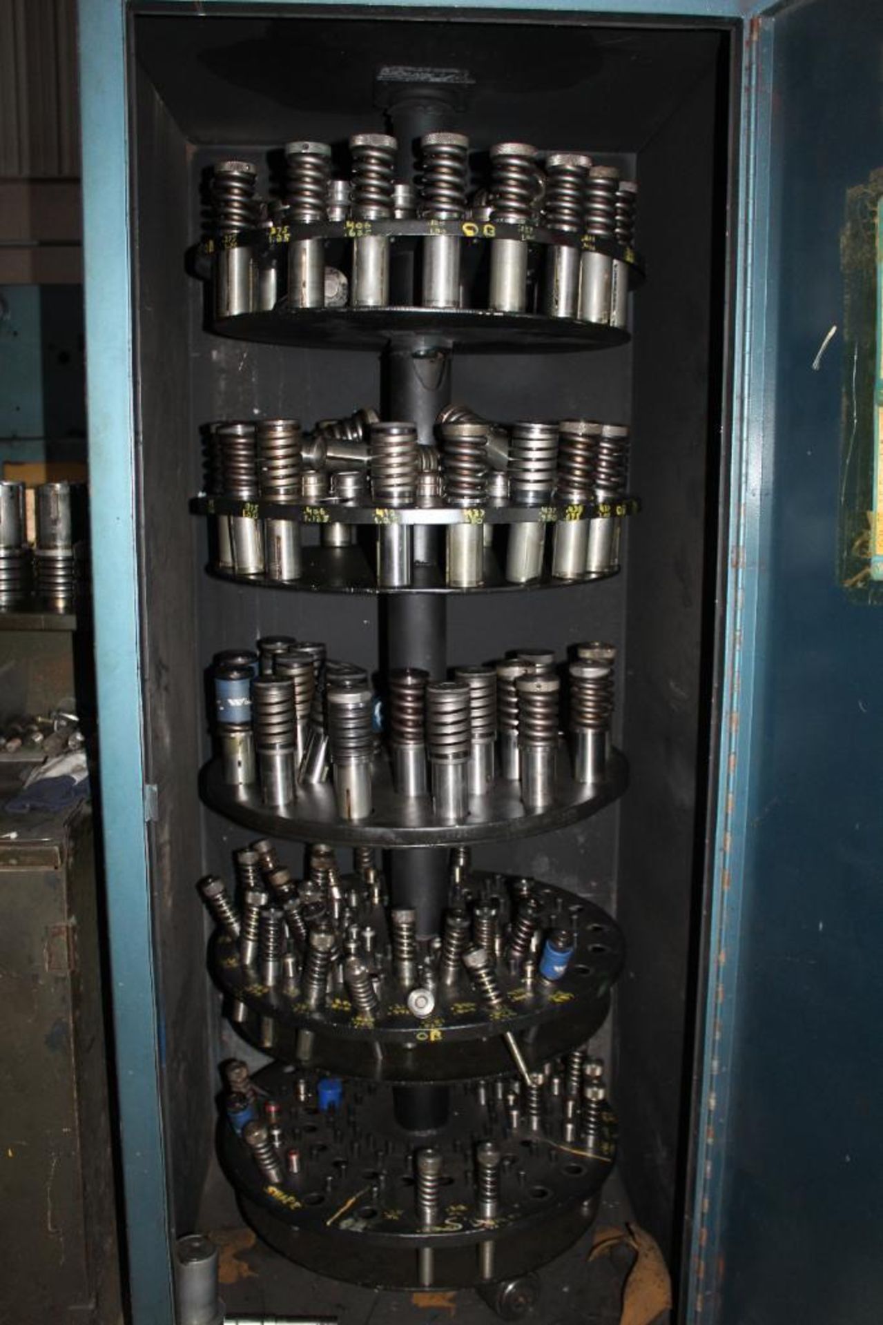 Cabinet with Circular Tool Holder and Assorted Amada Tooling - Image 5 of 6