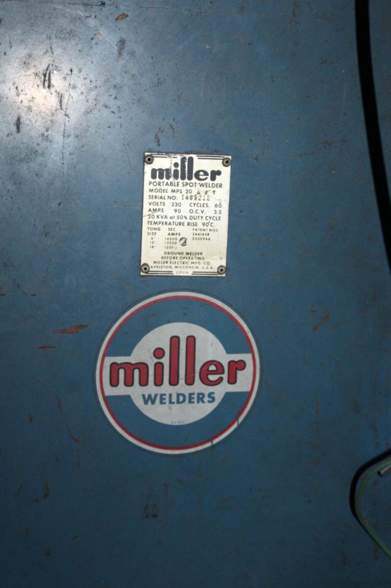 Portable Miller Spot Welder Model MDS 20 AFT - Image 7 of 8