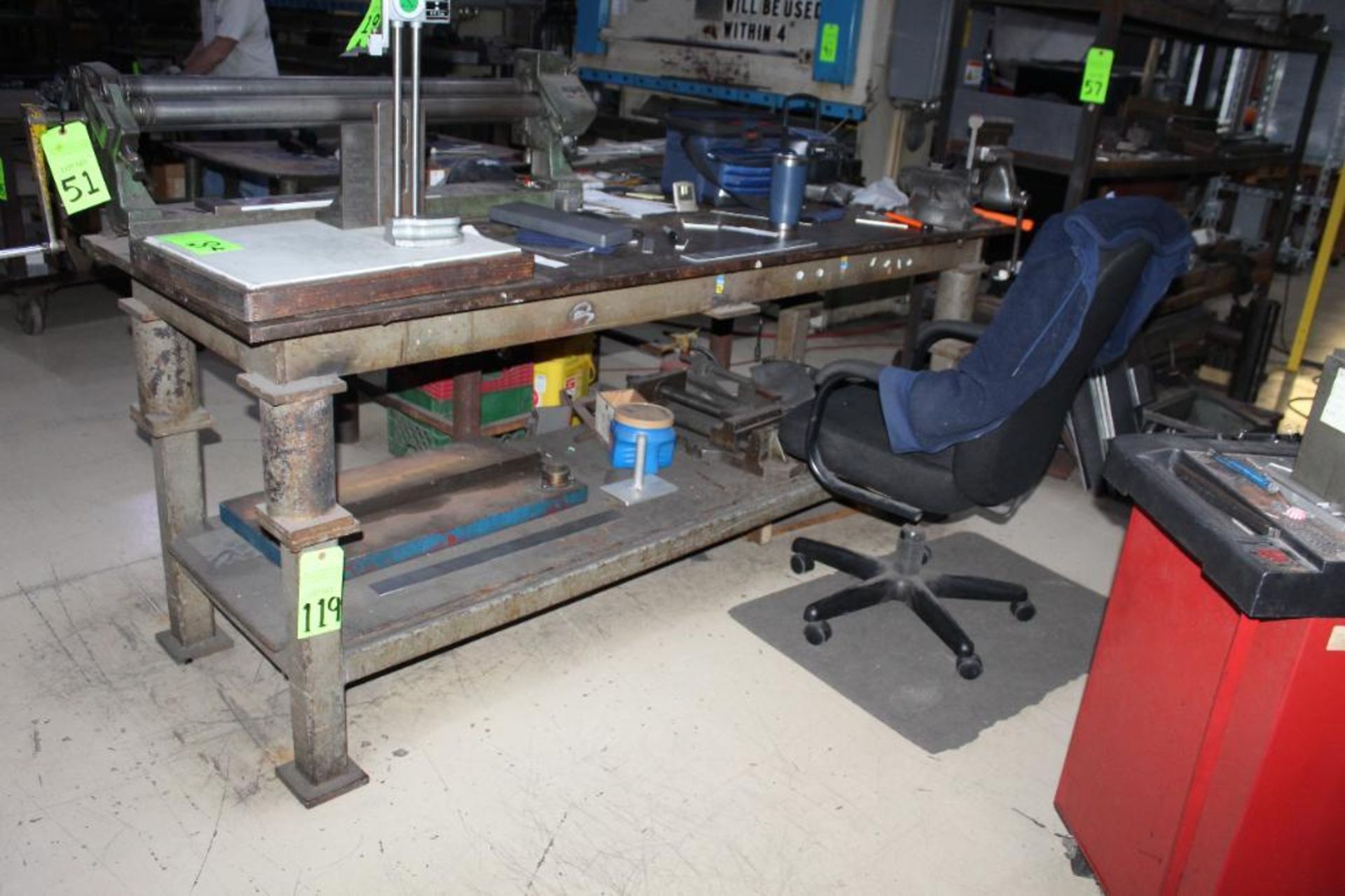 Work Bench with Vise 88"x29.5"x36"