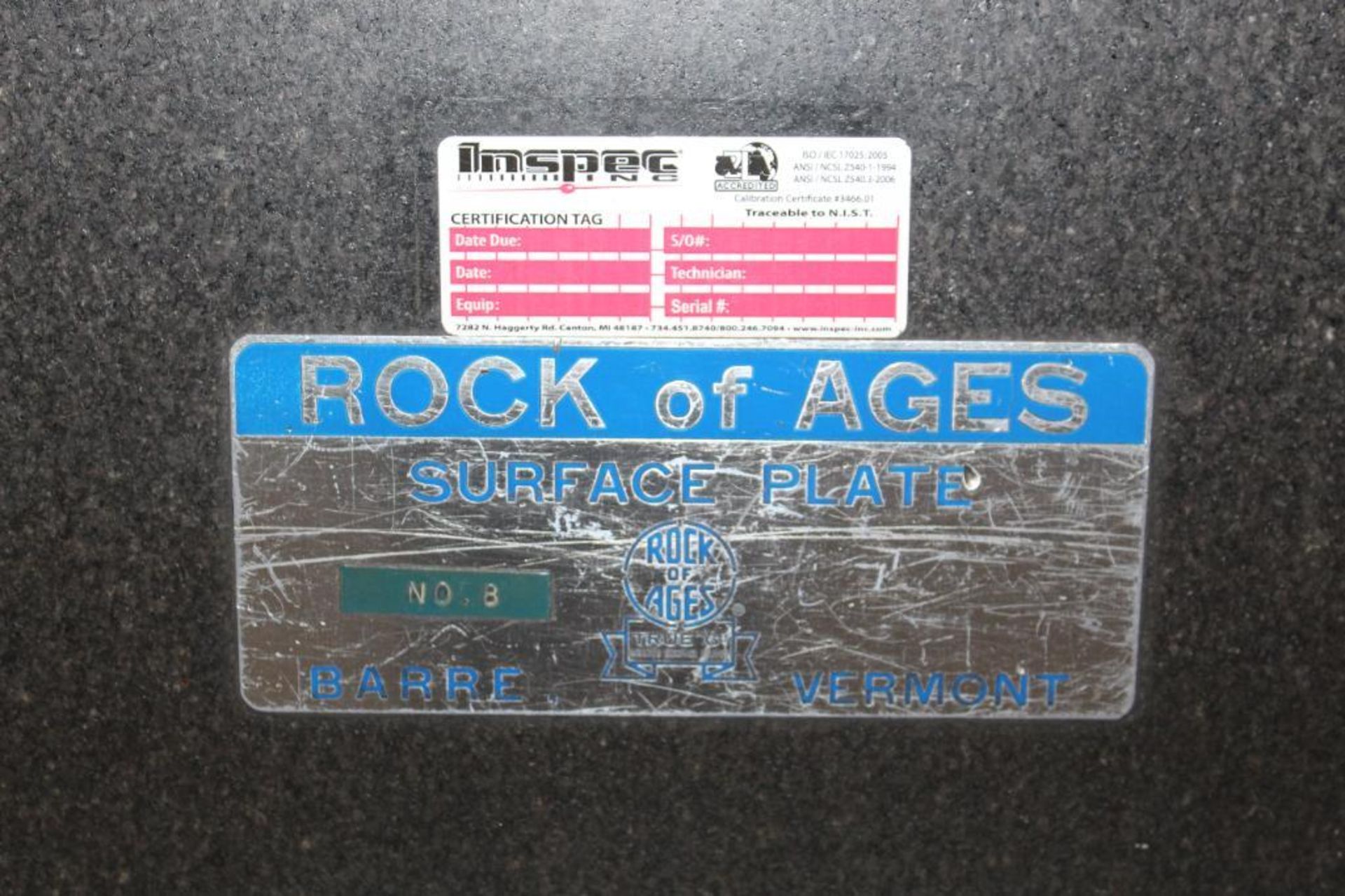 Rock of Ages Surface Plate 3'x6'x1' With Stand - Image 3 of 4