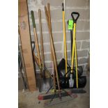 Lot of Brooms and Shovels