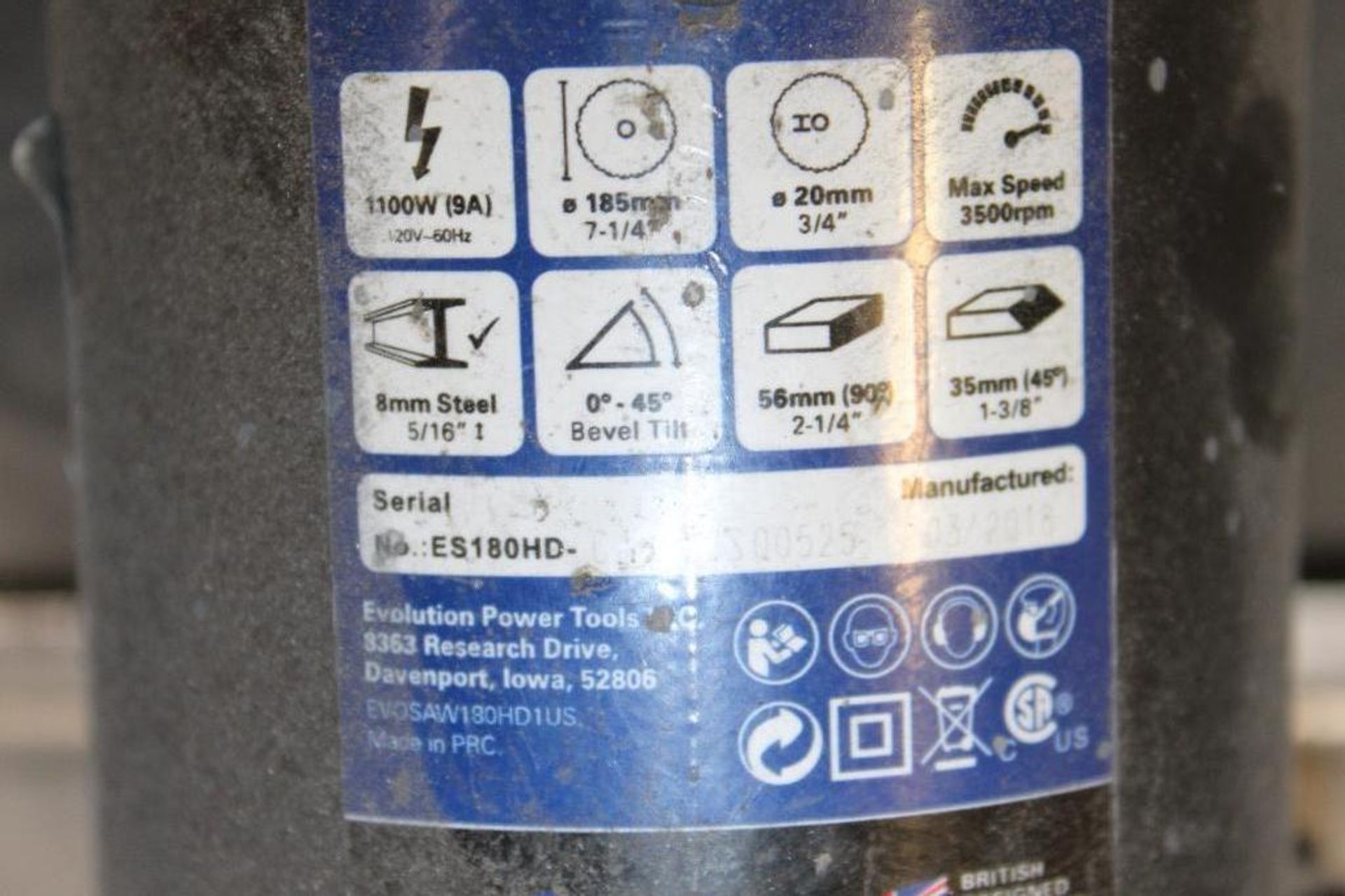 Evolution Steel Saw 7-1/4" Model ES180HD - Image 6 of 6