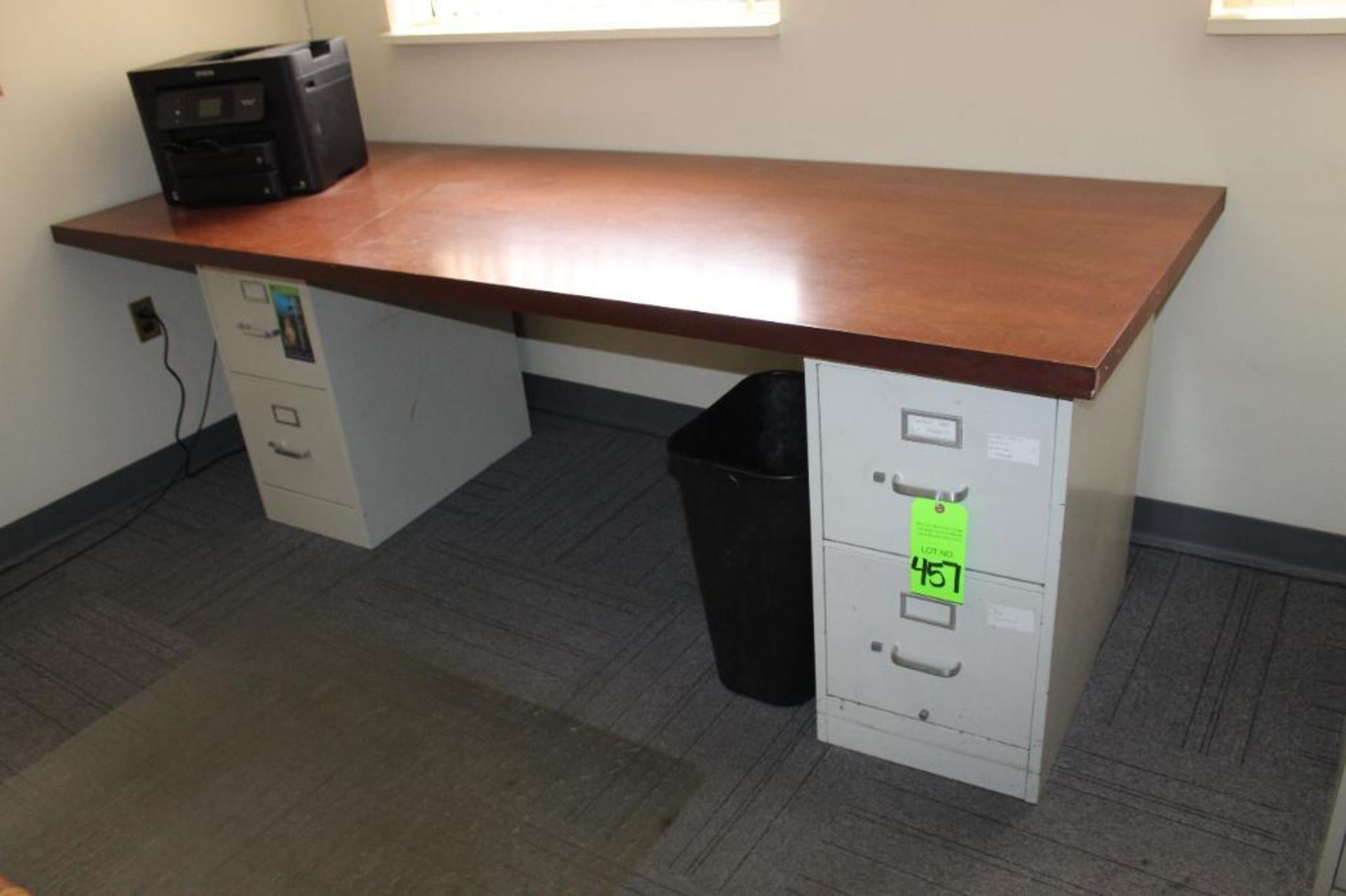 Lot of (2) Two Drawer Hon File Cabinets with Table Top