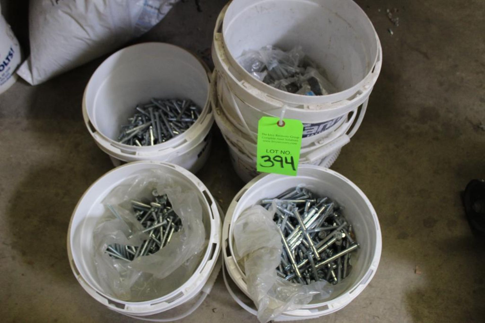 Lot of (4) Buckets of Hardware-Lag Screw Anchors