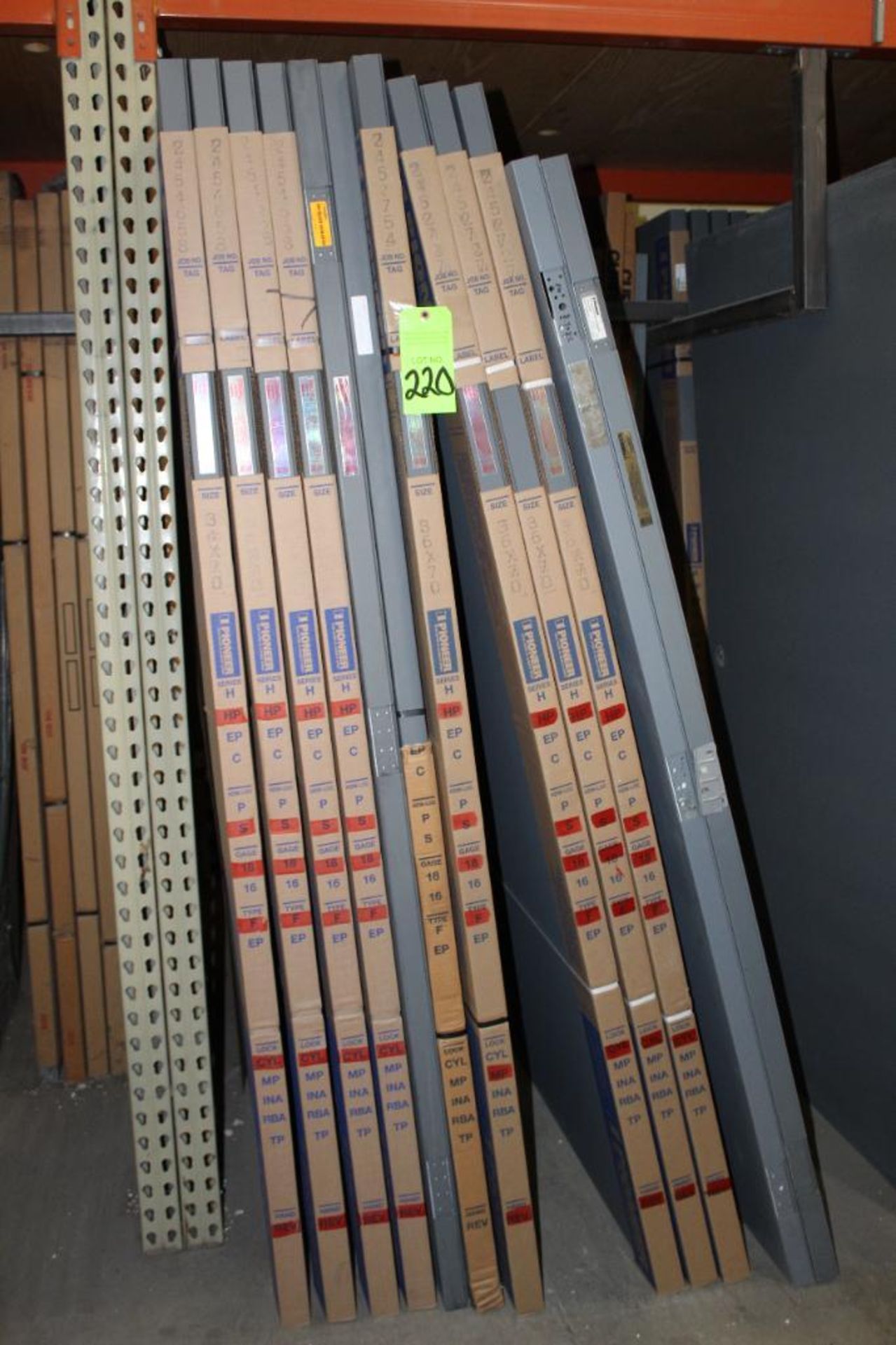 Lot of (12) 7' & 8' Pioneer Fire Rated Hollow Metal Doors w/ Steelcraft hardware locations - Image 2 of 7