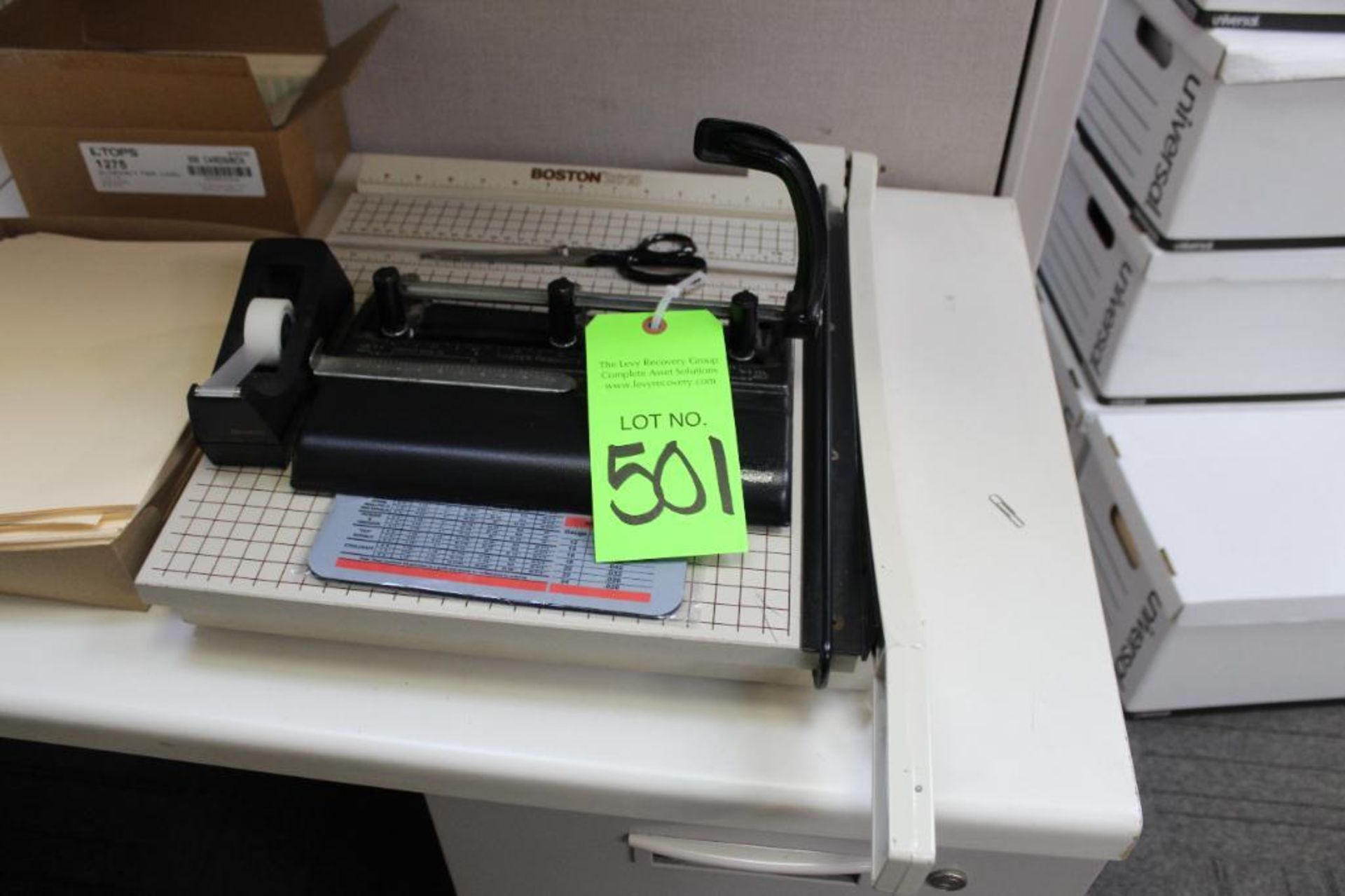 Lot of Office Supplies to Include Boston 2615 Paper Cutter and Hole Punch - Image 3 of 3