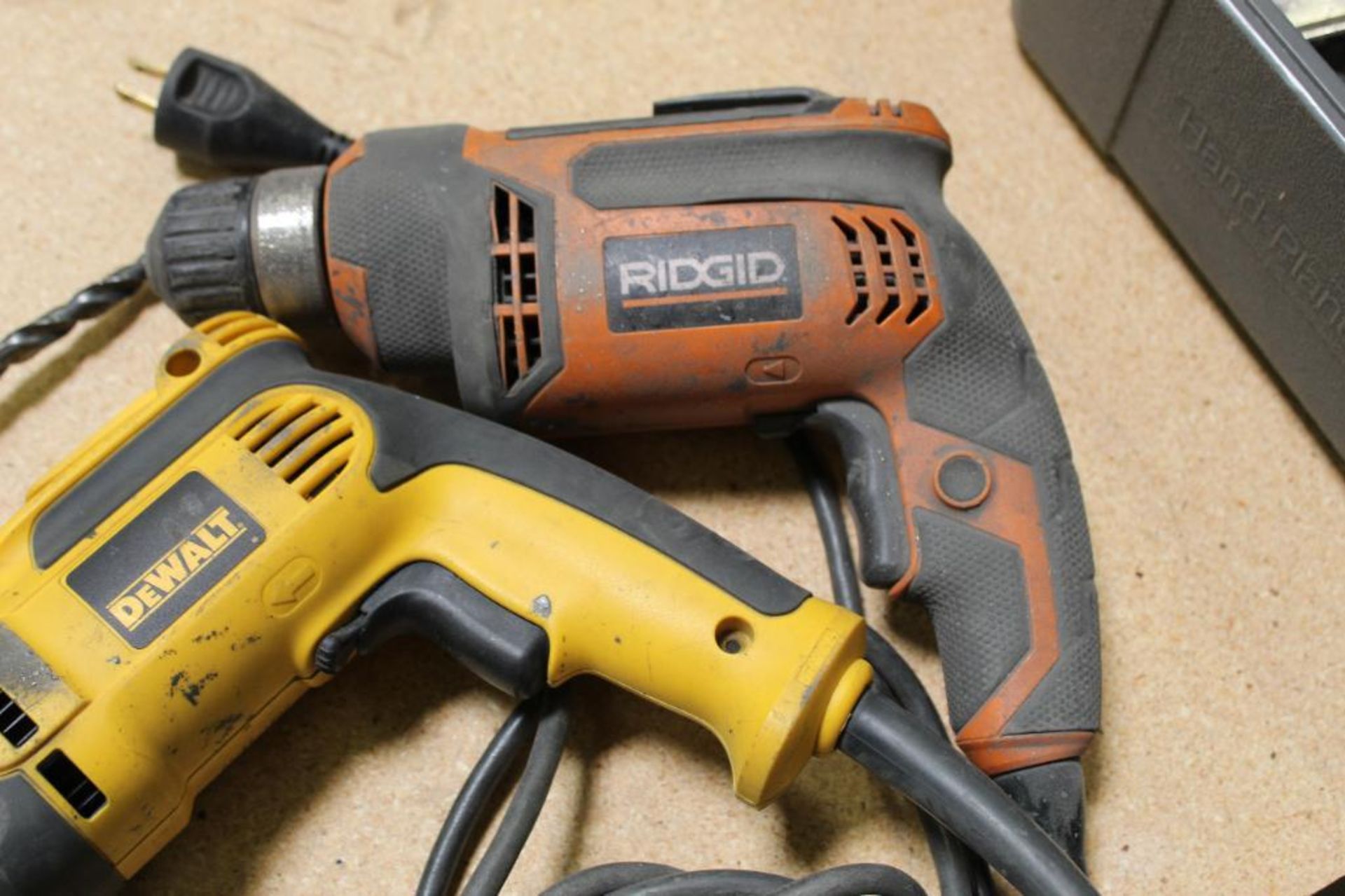 Lot of (2) DeWalt and (1) Ridgid Corded Drills - Image 2 of 5