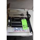 Lot of Office Supplies to Include Boston 2615 Paper Cutter and Hole Punch