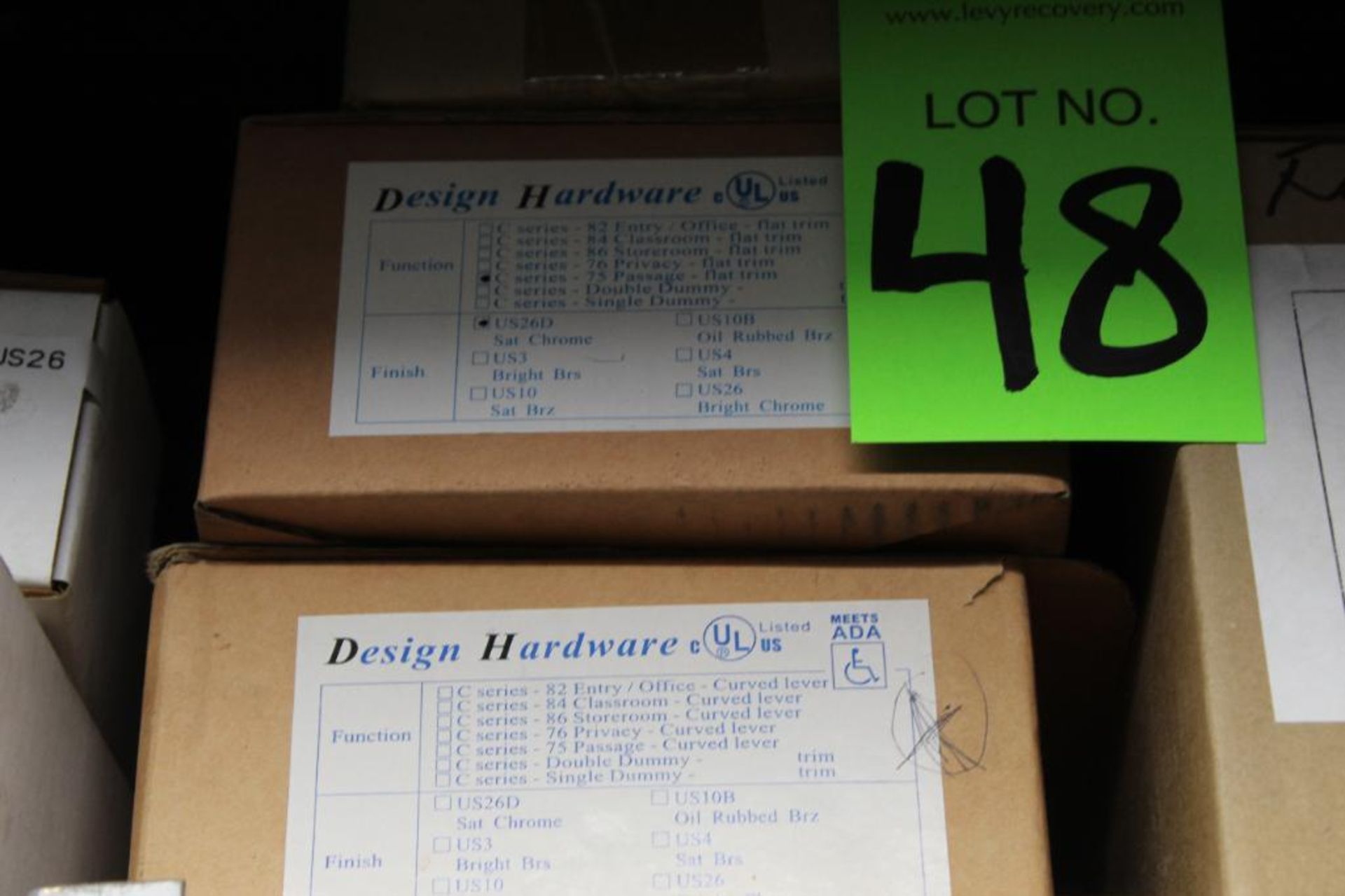 Lot of Design Hardware Flat and Curved Lever Sets, Mortise Locks and Box for Parts - Image 8 of 12