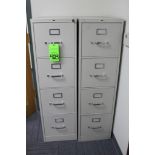 Lot of (2) Four-Drawer Hon File Cabinets