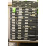 48-Drawer Organizer with Assorted Plugs, Cylinders, Mortise Cylinders, Cams and Shells.