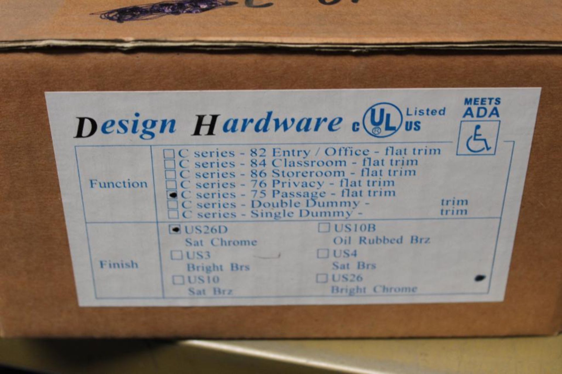 Lot of Design Hardware Flat and Curved Lever Sets, Mortise Locks and Box for Parts - Image 5 of 12