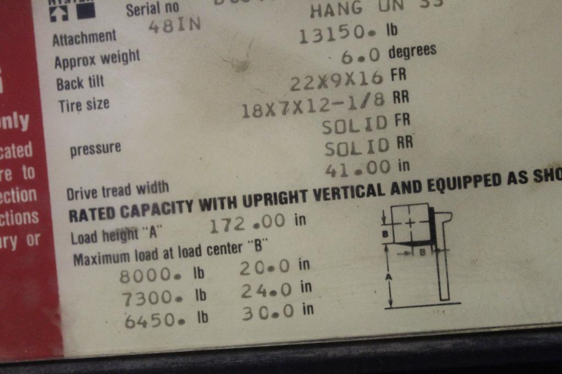 Hyster XL2 Forklift Model S80XL 8,000LB Capacity - Image 11 of 18