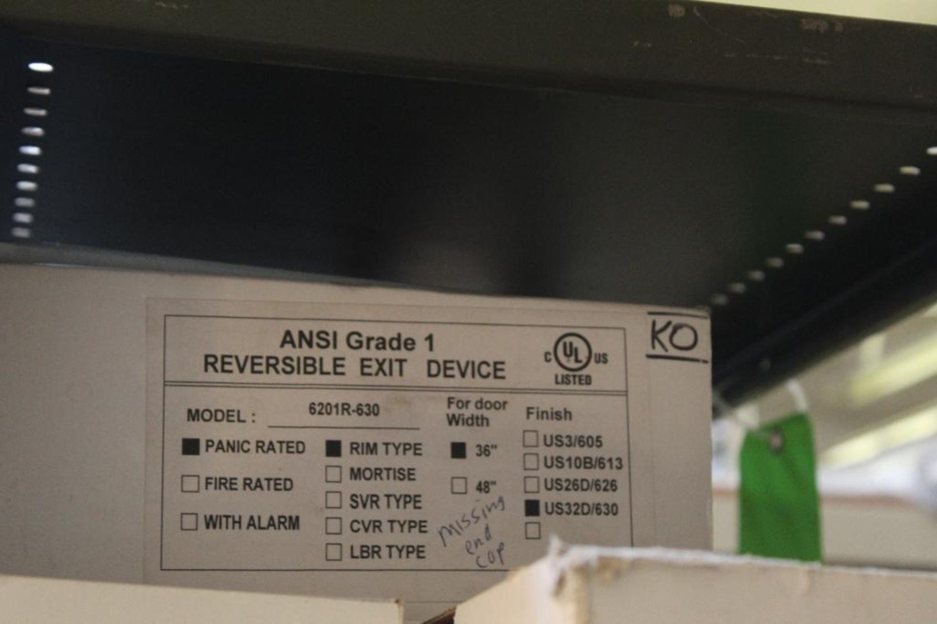 Lot of (3) PDQ Reversible Exit Devices Models: 6201R-626 36", 6201R-630 36" and 6201RA-626 48" - Image 6 of 7