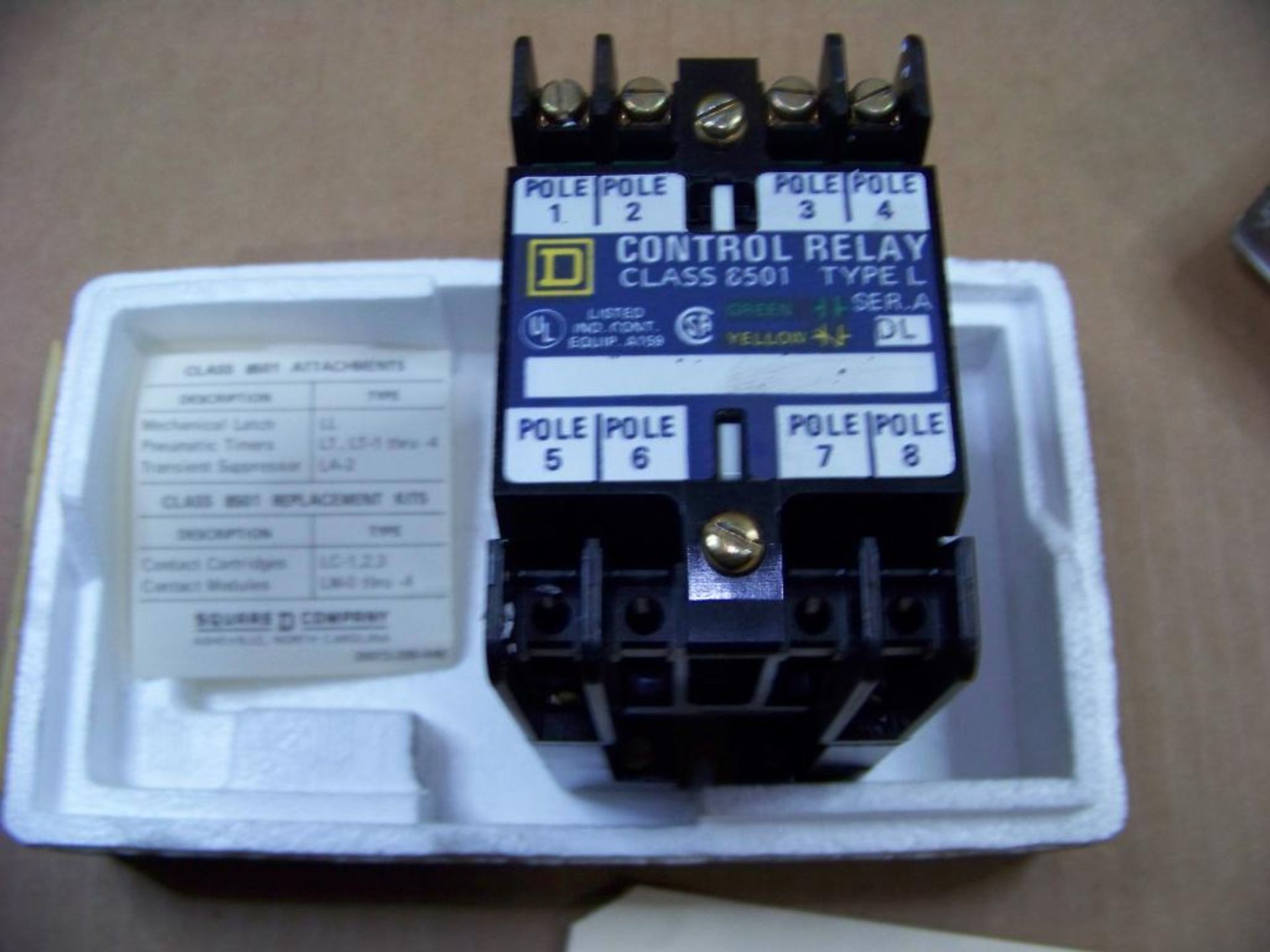 SQUARE D/ SCHNEIDER MAGNETIC RELAY, # 8501-60-40-V02, "NEW" - Image 3 of 3