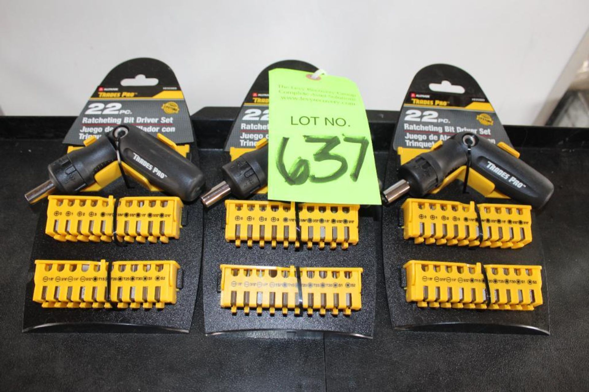 Lot of (3) Alltrades Trade Pro 22pc. Ratcheting Bit Driver Set #835989