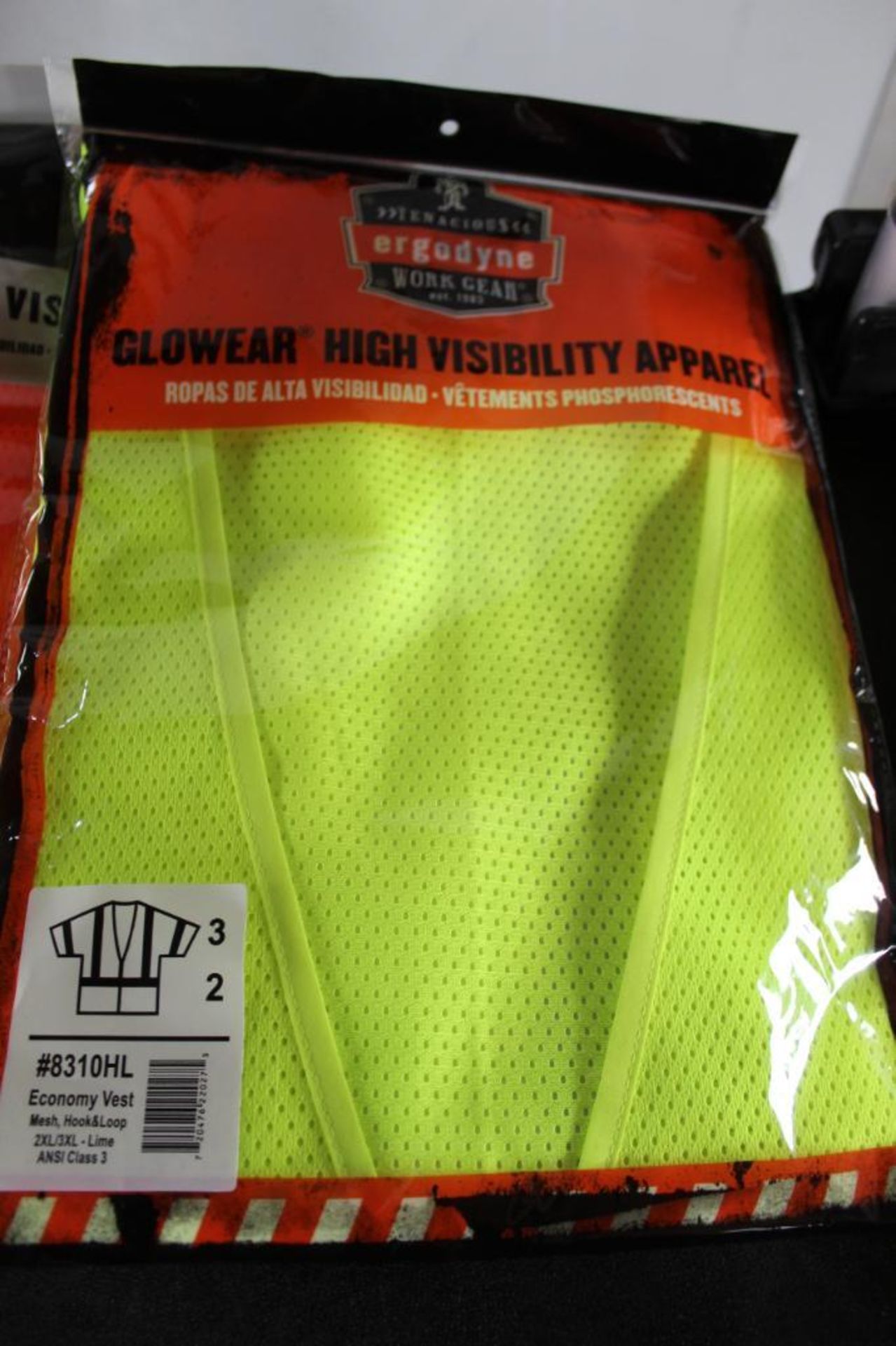 Lot of (3) Tenacious Ergodyne Workgear Glow Wear High Visibilty Apparel # 1831OHZ - Image 2 of 3