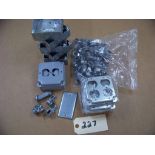 Lot of Junction Boxes, 2 Gang Box Covers, Assorted Fittings