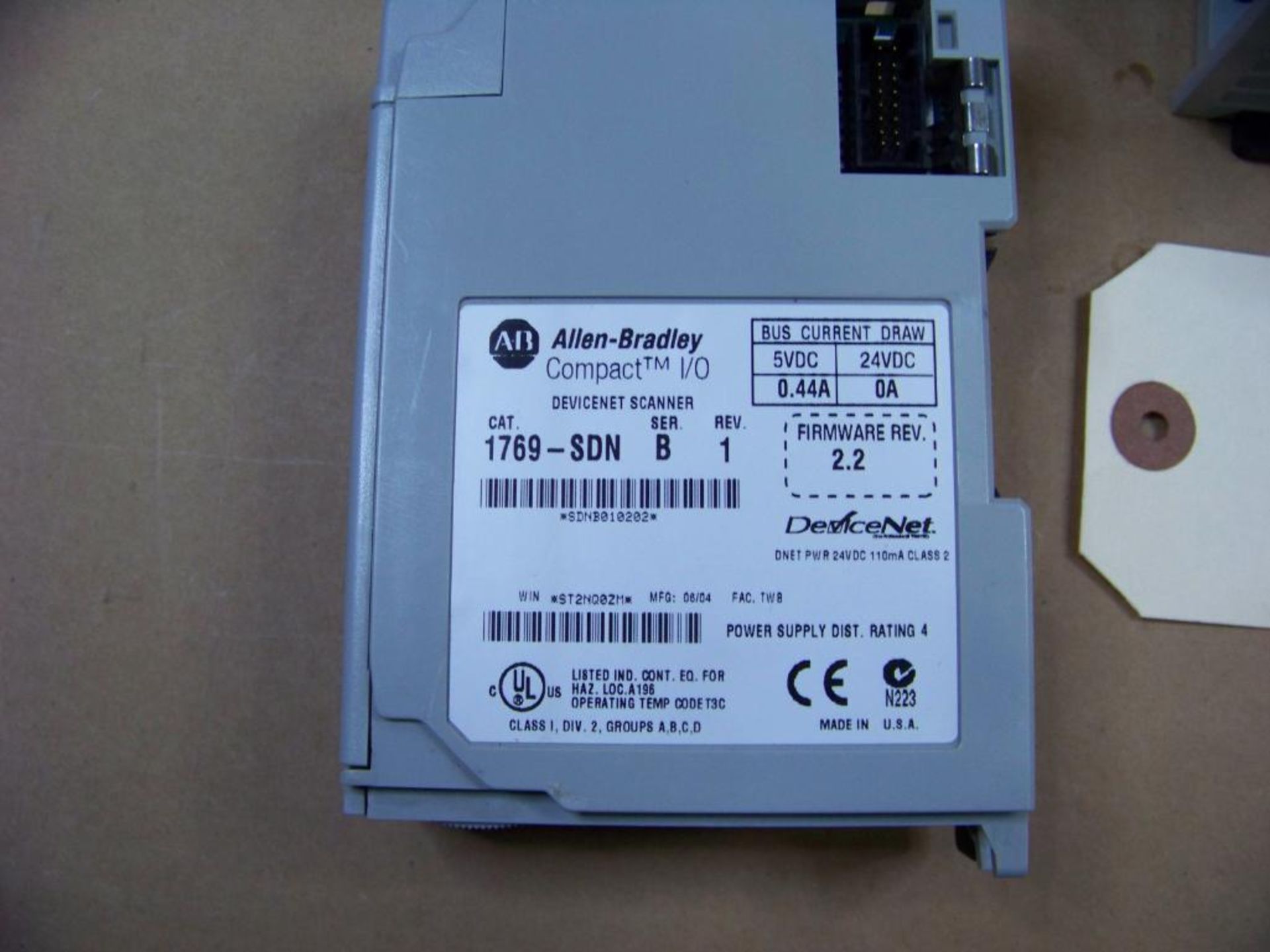 3 - ALLEN BRADLEY COMPACT LOGIX I/O MODULES, # 1769-0W8, 1 DEVICE NET SCANNER, # 1769-SDN - Image 2 of 3