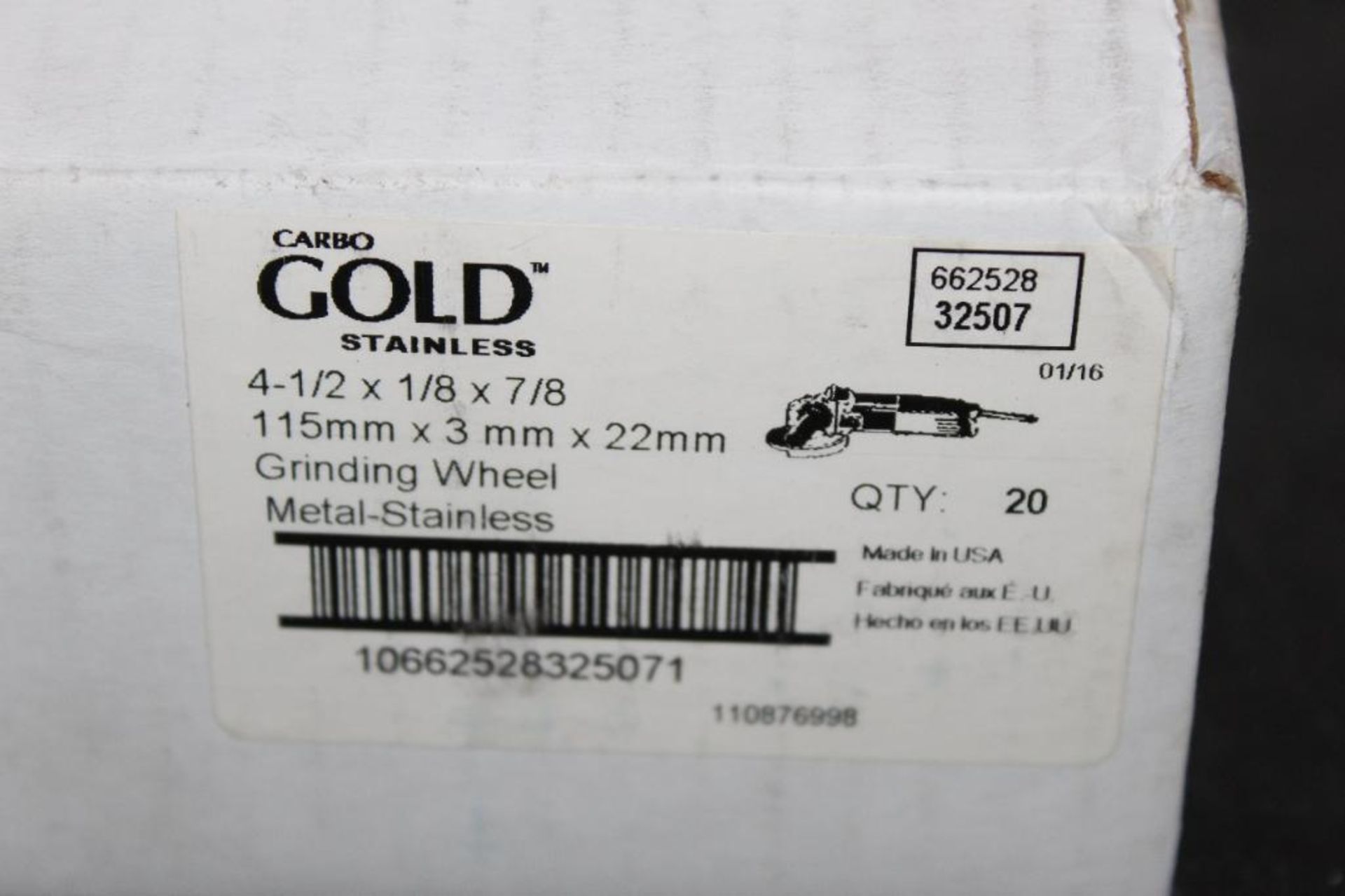 Lot of (4) Boxes (60 Total) Carbo Gold and Premier Grinding Wheels - Image 7 of 9