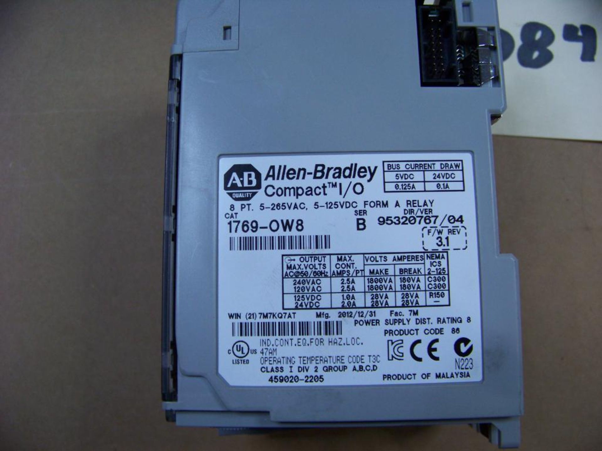 3 - ALLEN BRADLEY COMPACT LOGIX I/O MODULES, # 1769-0W8, 1 DEVICE NET SCANNER, # 1769-SDN - Image 3 of 3