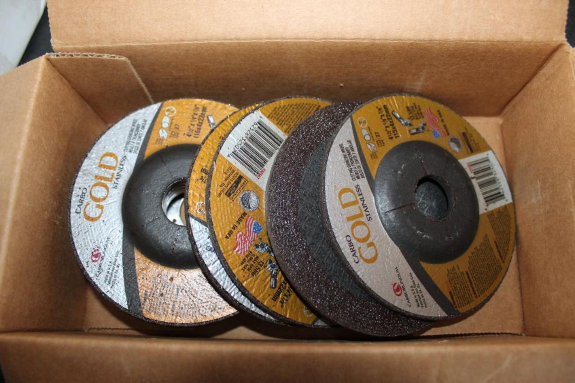 Lot of (4) Boxes (60 Total) Carbo Gold and Premier Grinding Wheels