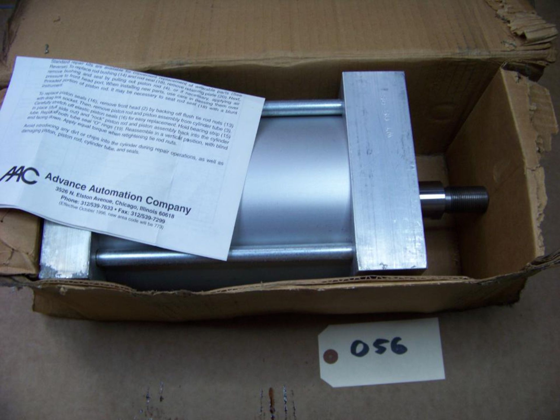 ADVANCE AUTOMATION, EXTRA LARGE PNEUMATIC CYLINDER, 1/2" PORTS, 1-1/2" SHAFT, W/ 5" BORE, NEW IN BOX