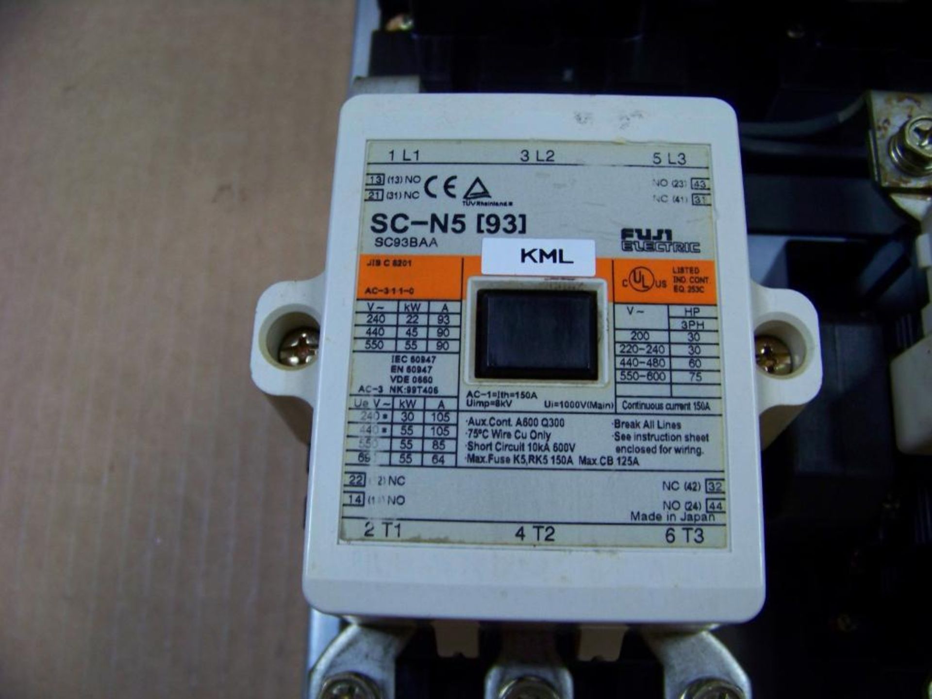 4 - FUJI ELECTRIC, MAGNETIC CONTACTORS, # SC93BAA222 - Image 2 of 3