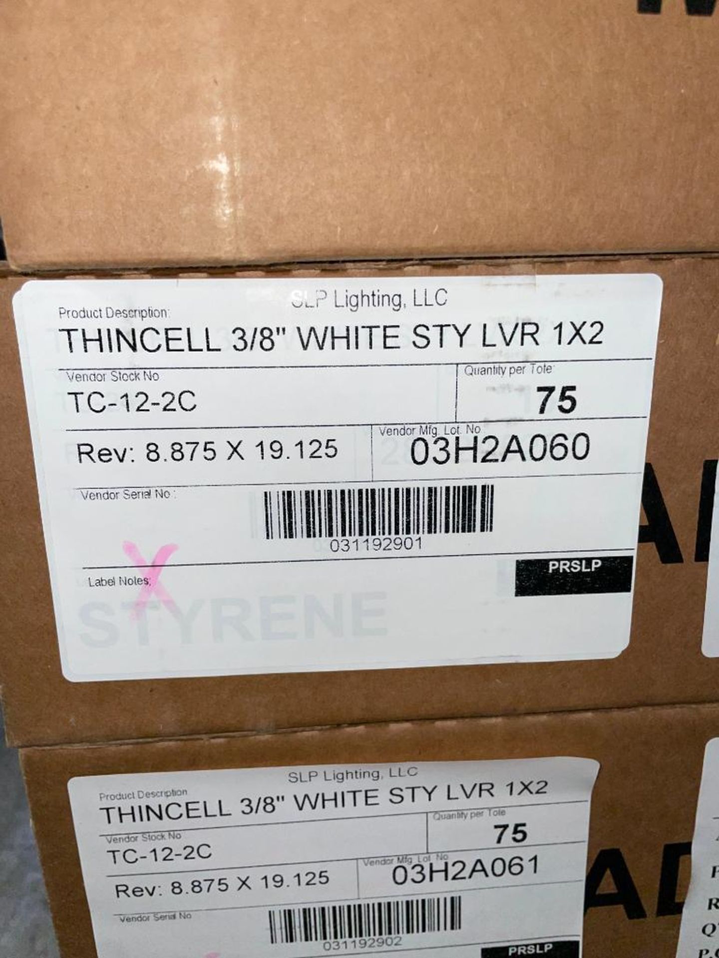 Lot of Styrene 1x2 white 3/8" thincell - Image 5 of 7