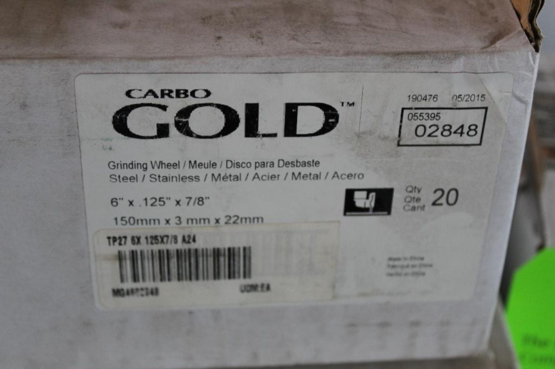 Lot of (4) Boxes (60 Total) Carbo Gold and Premier Grinding Wheels - Image 3 of 9