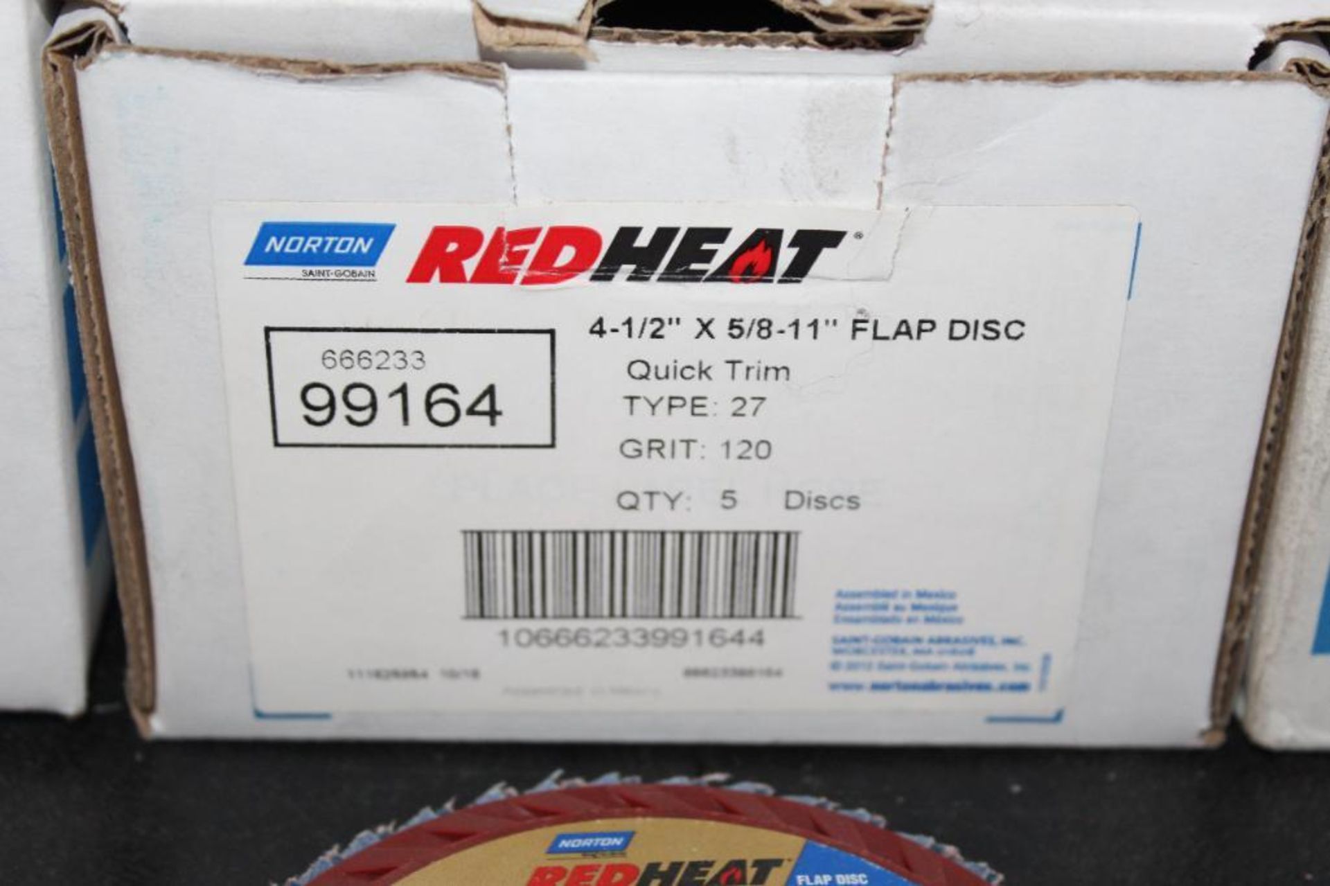 Lot of (3) Boxes (25 Total) Norton Red Heat and Blaze Flap Discs - Bild 7 aus 8