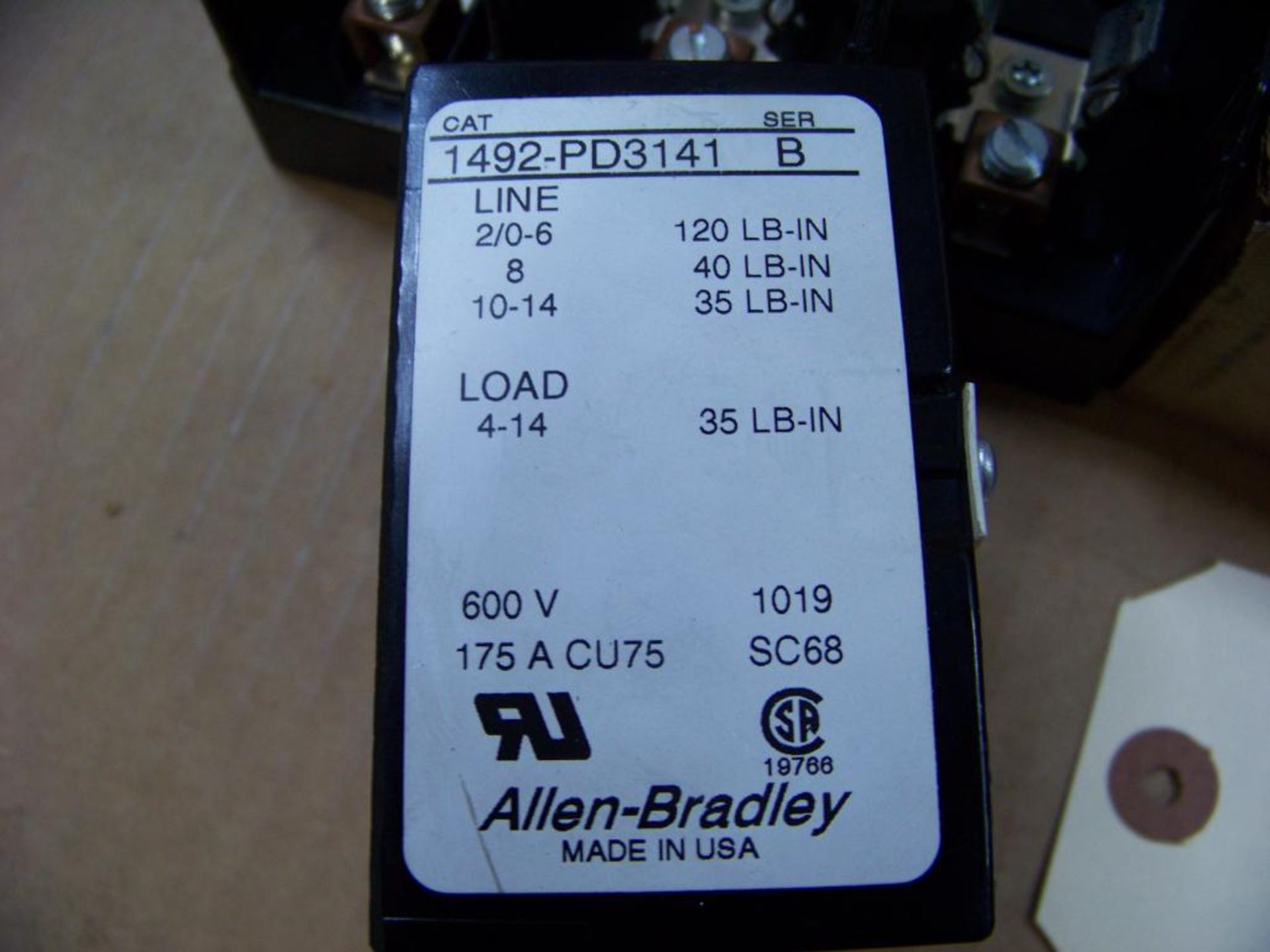 3 - ALLEN BRADLEY POWER DISTRIBUTION BLOCKS, 5 - BUSS FUSE HOLDERS/ 3 - BUSS FUSES - Image 2 of 6