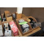 Lot of (5) Boxes of Assorted Fuji, AB, Siemens Overload Relays, Case Switch and Automation Direct