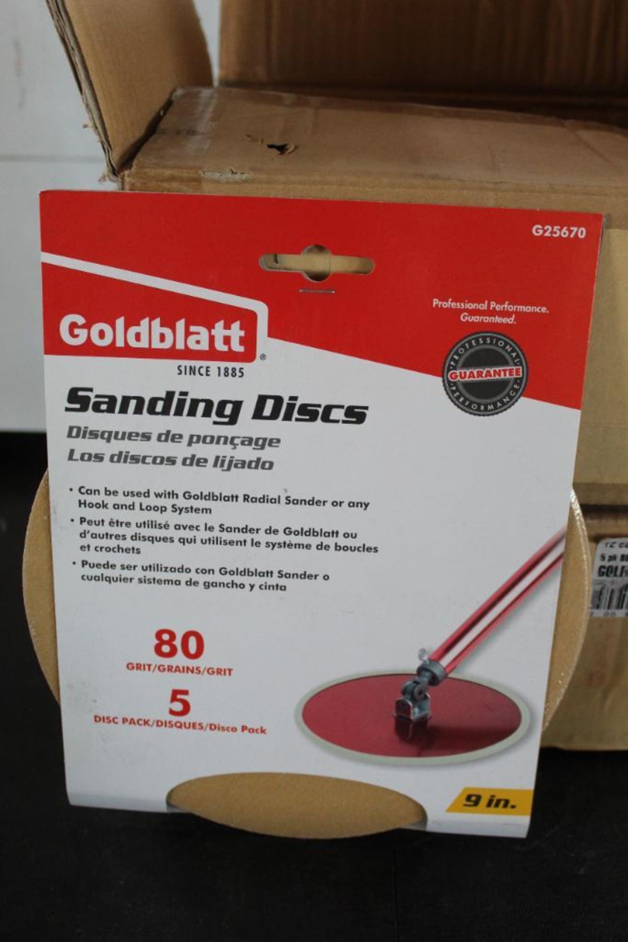 (2) Boxes (12 each) 5pack 80 Grit Goldblatt Radial Sander Disc 9in # G25670 - Image 3 of 4