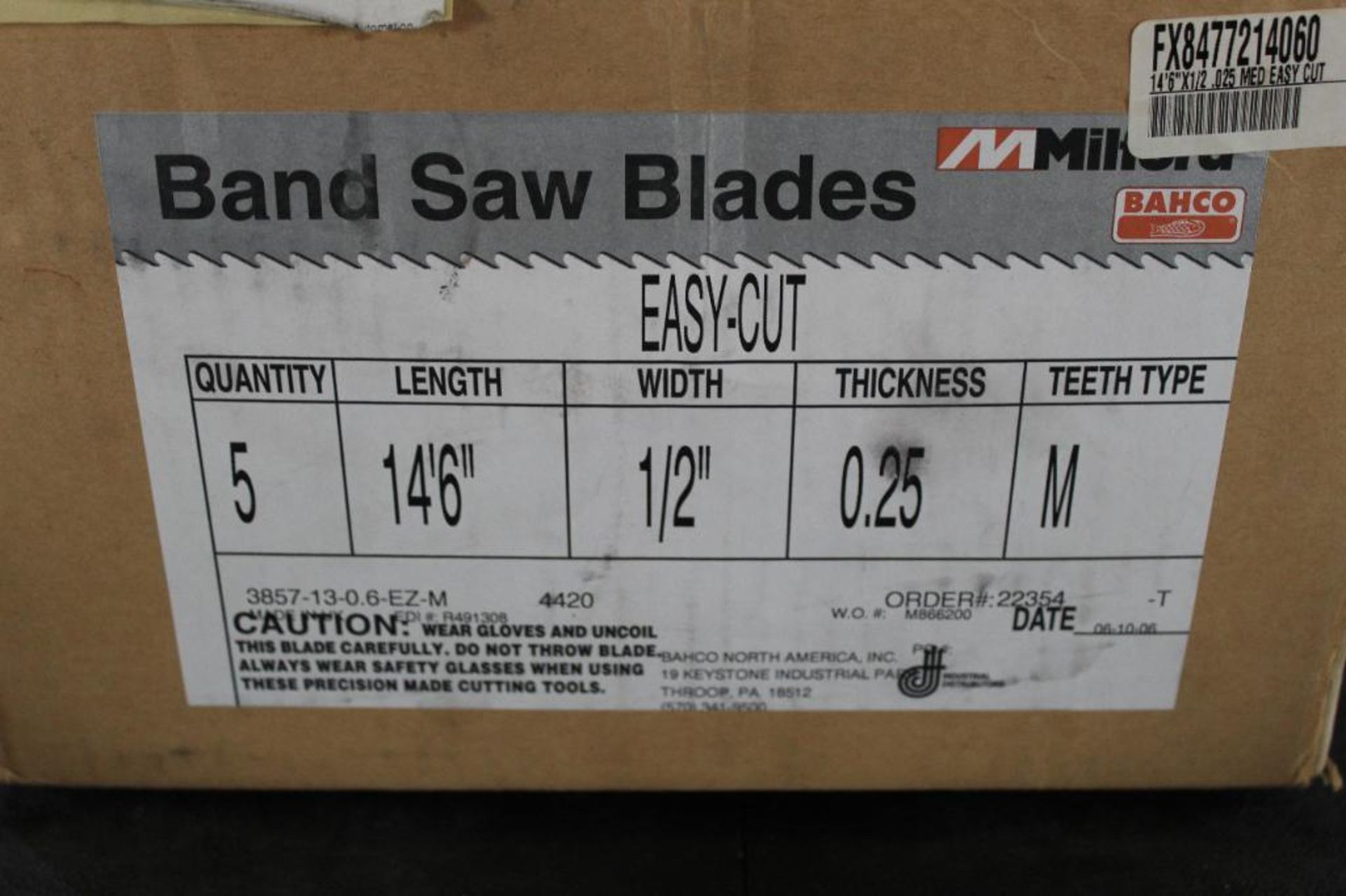Lot of (5) Snap On Distribution Milford Easy Cut Blandsaw Blades 14'6" - Image 3 of 5
