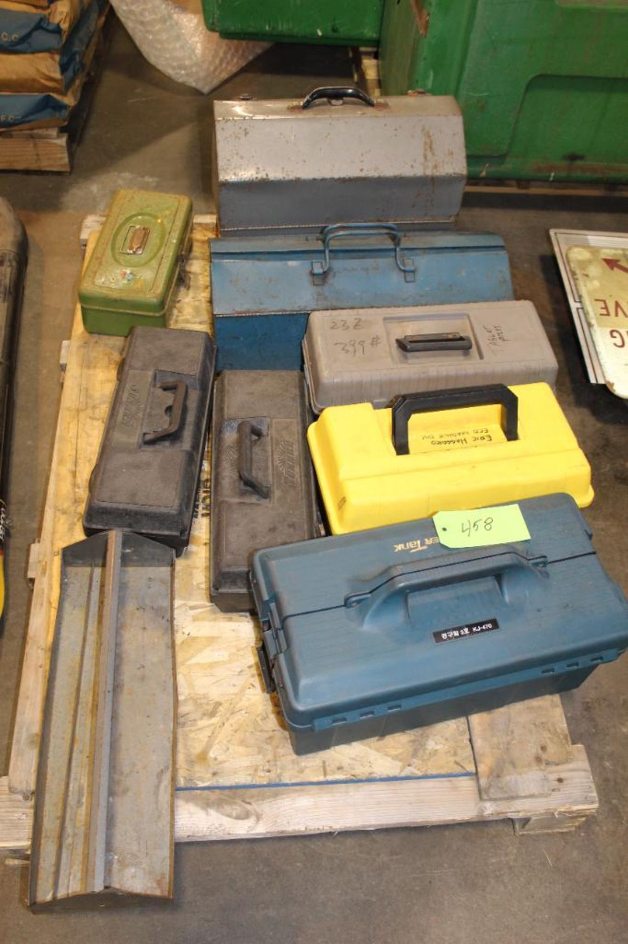 Lot of (5) Plastic and (3) Metal Tool Boxes